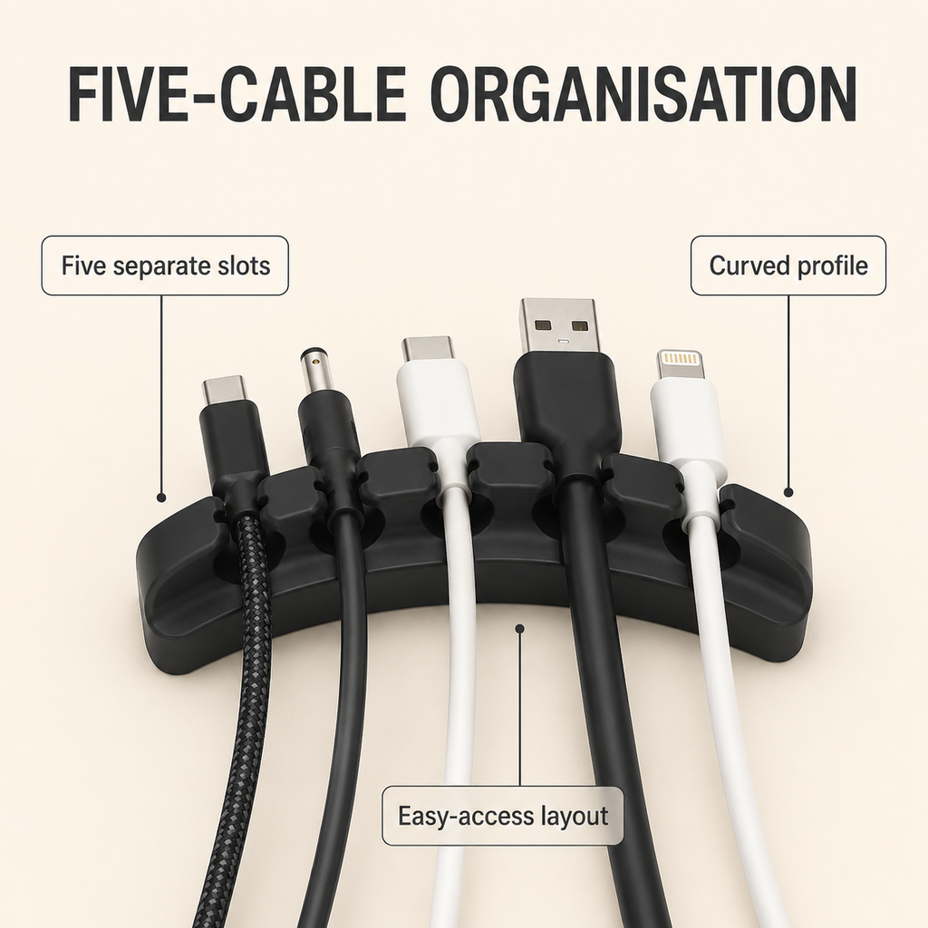CarryGrid Five-Slot Desktop Cable Organizer