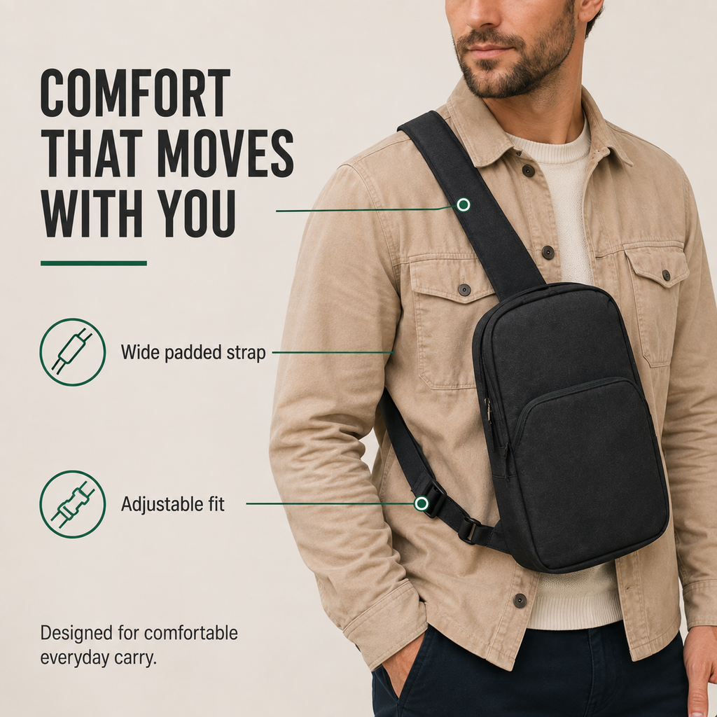 CarryGrid Secure Sling – Compact Crossbody Bag for Everyday Travel
