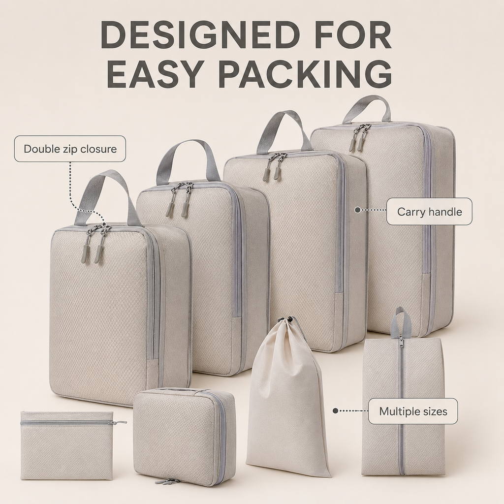 CarryGrid 8-Piece Packing Cube Set