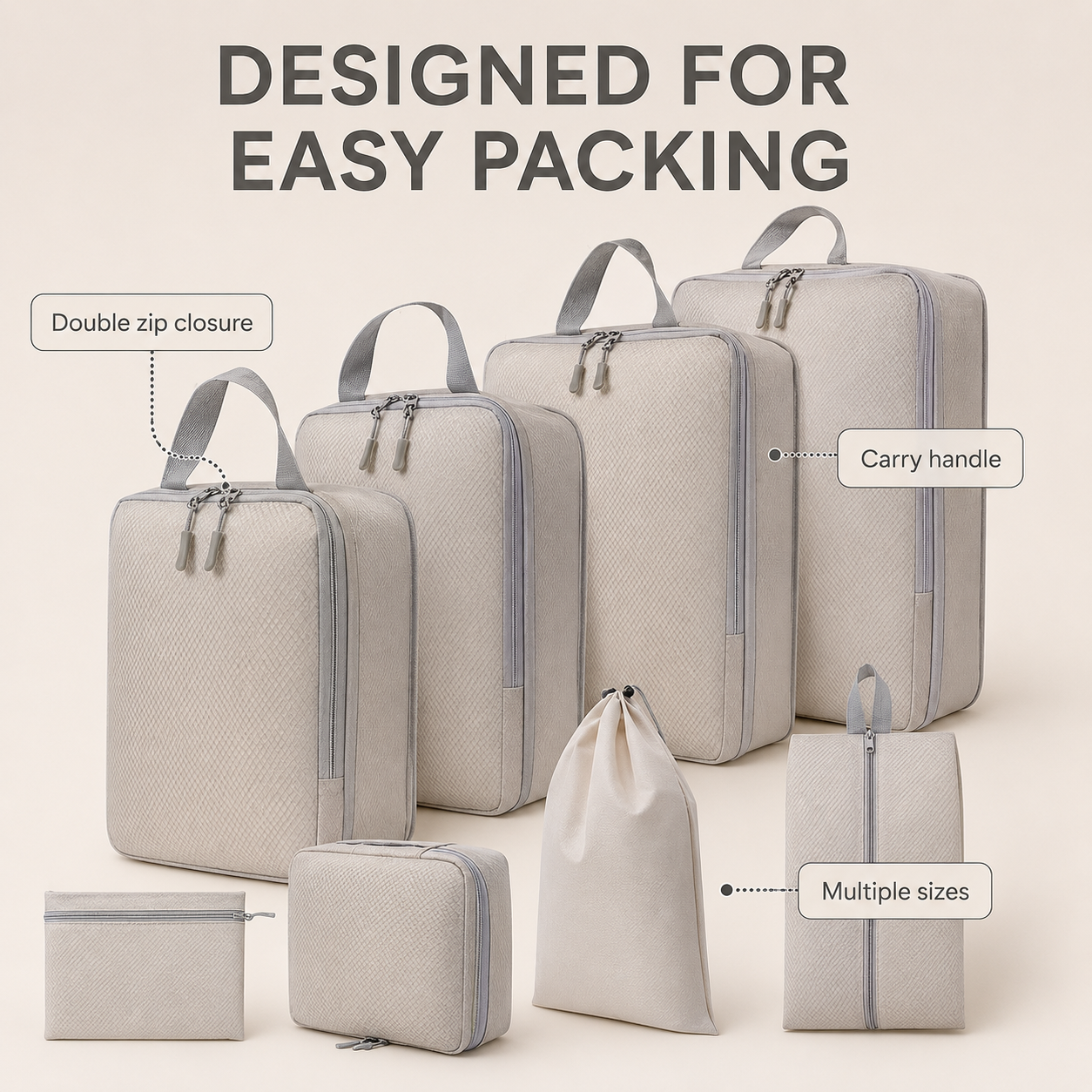 CarryGrid 8-Piece Packing Cube Set